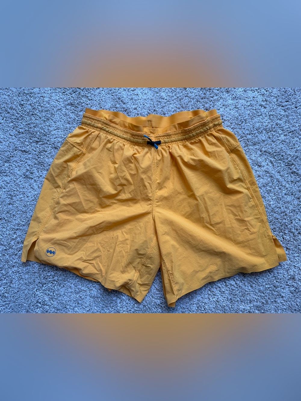 Janji Shorts AFO Vent Multi Shorts 6" Lined Yellow Running Pockets Mens Small